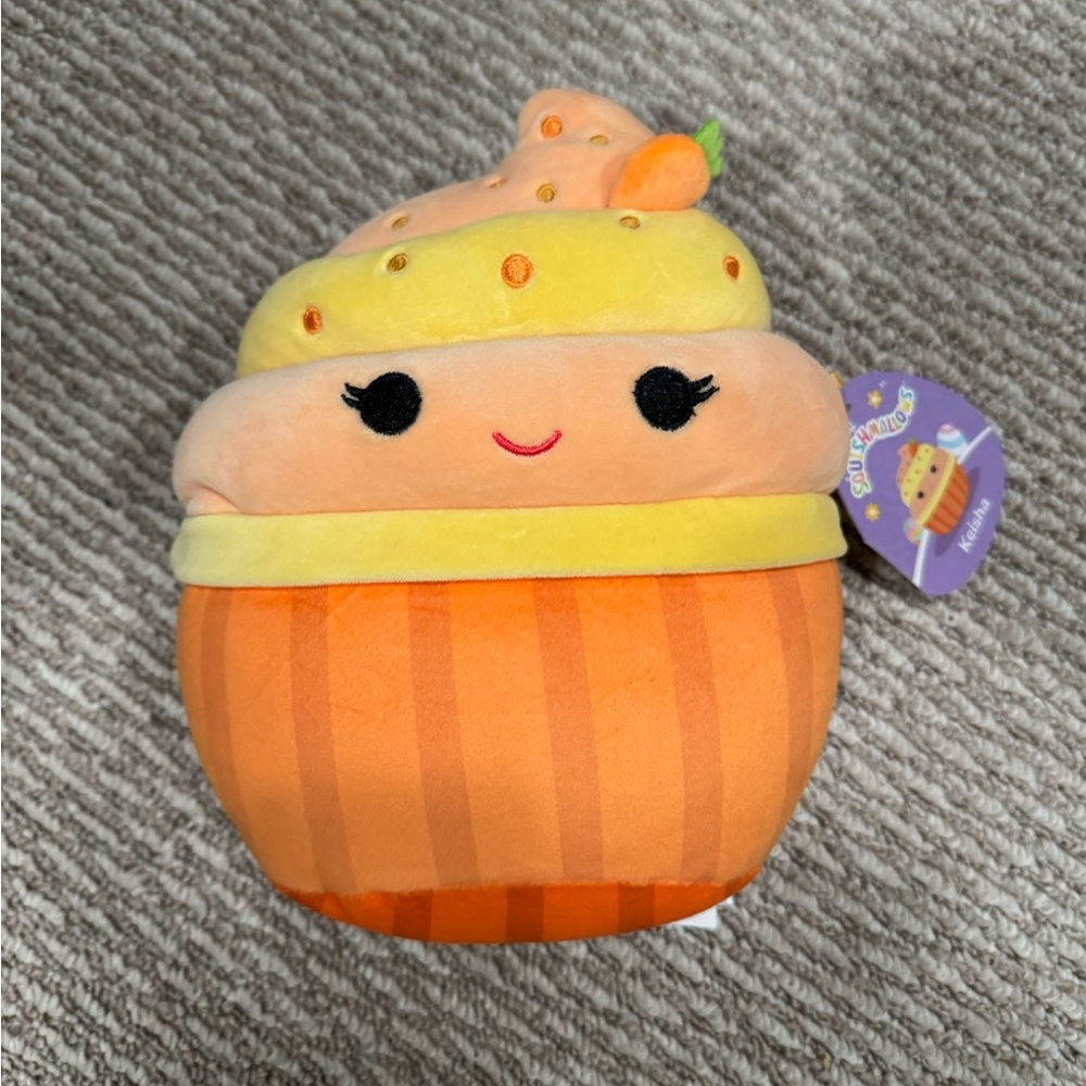 Squishmallows Peach and Yellow Cupcake Plush